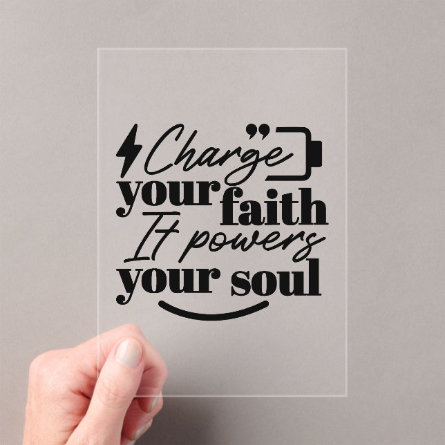 Invitaciones Acrílicas Charge Your Faith – Christian Inspirational Quote  (Insitu (portátil))