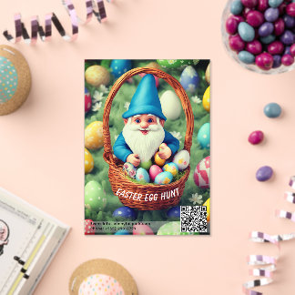 Invitaciones Acrílicas Charming Gnome & Basket Easter Egg Hunt