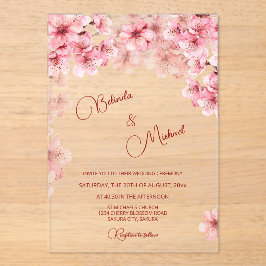 Invitaciones Acrílicas  Cherry Blossom Clear Wedding