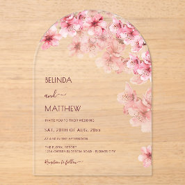 Invitaciones Acrílicas  Cherry Blossom White  Wedding