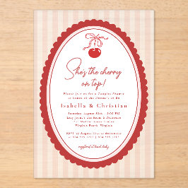 Invitaciones Acrílicas Cherry on Top Bow All in One Couples Shower