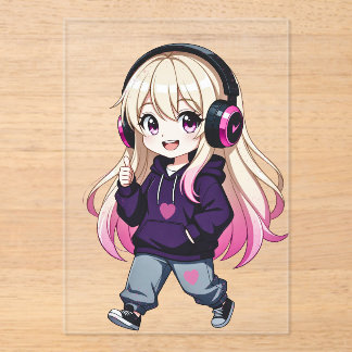 Invitaciones Acrílicas Chibi Funny