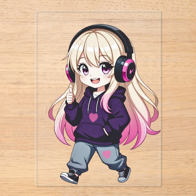 Invitaciones Acrílicas Chibi Funny (Anverso)