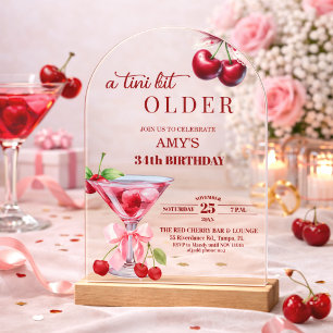 Invitaciones Acrílicas Chic A Tini Bit Mayor Martini de Cumpleaños 34