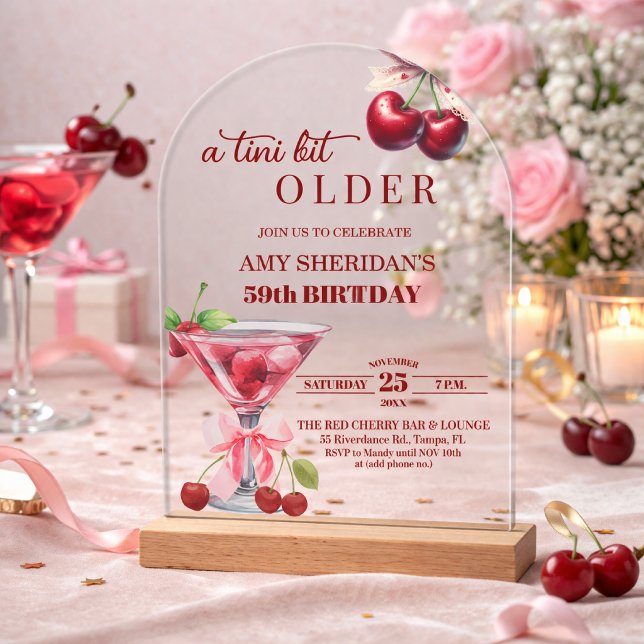 Invitaciones Acrílicas Chic A Tini Bit Mayor Martini de Cumpleaños 59 (Subido por el creador)