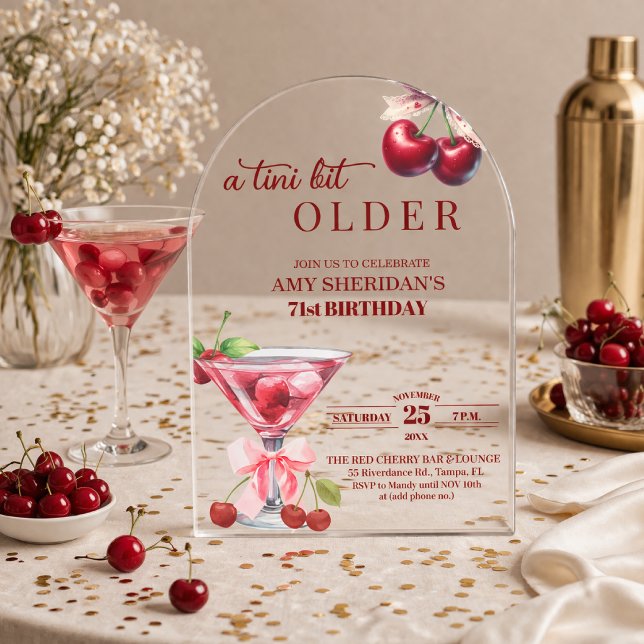 Invitaciones Acrílicas Chic A Tini Bit Mayor Martini de Cumpleaños 71 (Subido por el creador)