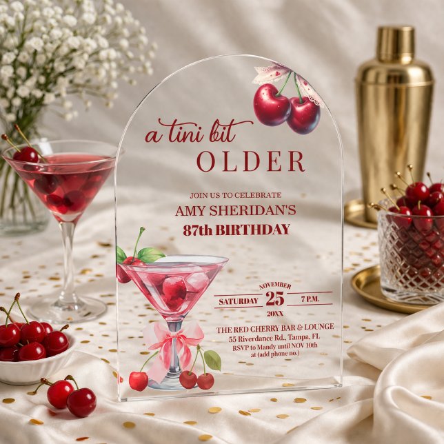Invitaciones Acrílicas Chic A Tini Bit Mayor Martini de Cumpleaños 87 (Subido por el creador)