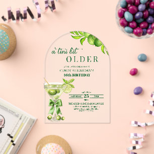 Invitaciones Acrílicas Chic A Tini Un Poco Más Viejo Martini De Lima Cump