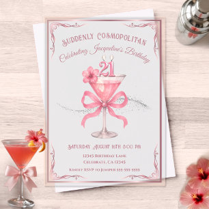Invitaciones Acrílicas Chic Cumpleaños 21 Suddenly Cosmopolitan