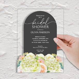 Invitaciones Acrílicas Chic Floral Acuarela en Fiesta de Despedida de Sol