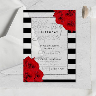 Invitaciones Acrílicas Chic Moderno de Lujo Shhh... Fiesta de Cumpleaños