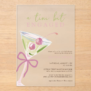 Invitaciones Acrílicas Chic Tini Bit Comprometida Despedida de Soltera Ma