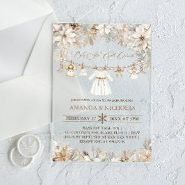 Invitaciones Acrílicas Chica bebé está frío fuera de Baby Shower