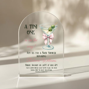 Invitaciones Acrílicas Chica de Arco Rosa de Tini One Martini Retro Fiest