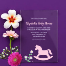 Chica de Caballo Mecedor Rosa Baby Shower