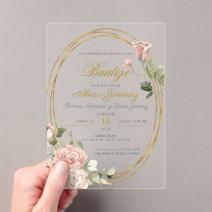 Invitaciones Acrílicas Chica del bautismo en España