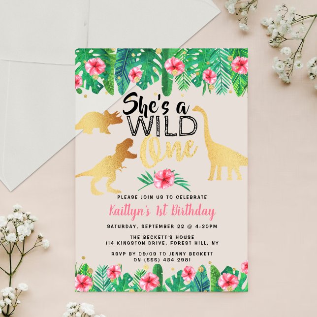 Invitaciones Acrílicas Chicas de Dinosaurios Salvajes (Subido por el creador)
