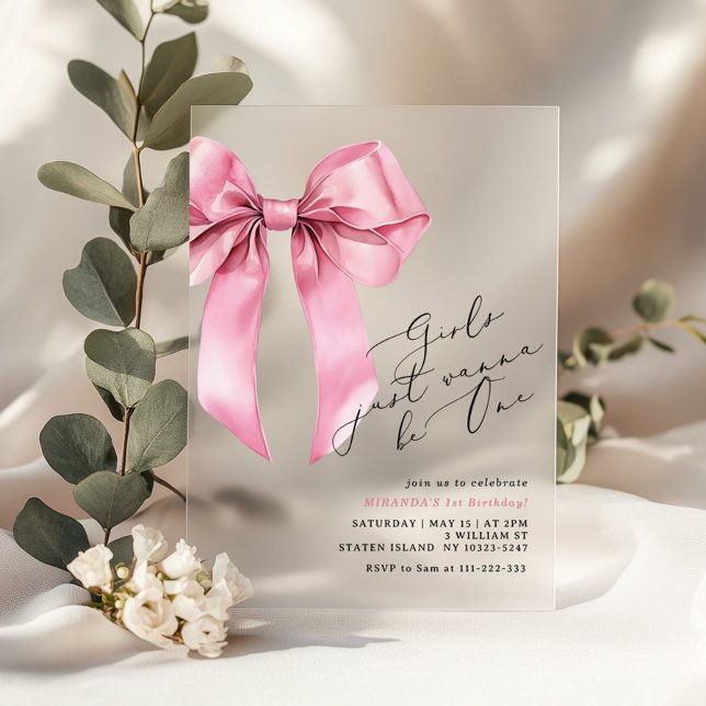 Invitaciones Acrílicas Chicas solo quieren ser un día de nacimiento de Bo (Subido por el creador)