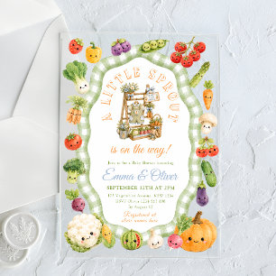 Invitaciones Acrílicas Chico Brote Pequeño Baby Shower
