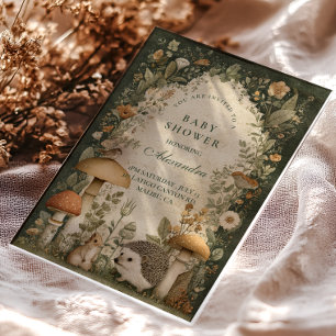 Invitaciones Acrílicas Chimuelos Criaturas del Bosque Ducha de Bebé