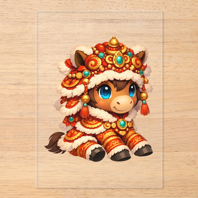 Invitaciones Acrílicas Chinese New Year Horse 2026 Zodiac (Anverso)