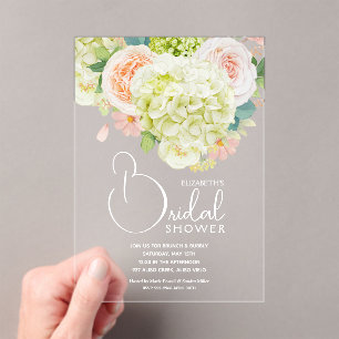 Invitaciones Acrílicas Chorreado Floral Nupcial de Primavera