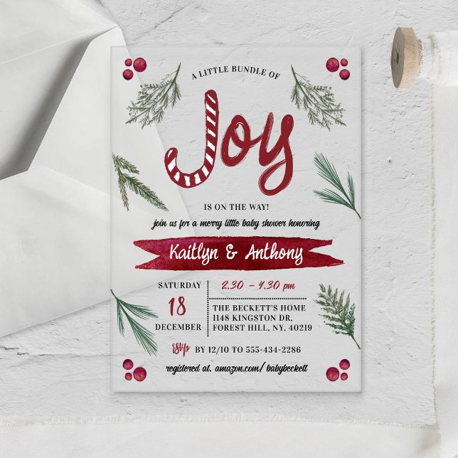 Invitaciones Acrílicas Chorro de Acuarela Moderna "Alegría" Baby Shower d (Subido por el creador)