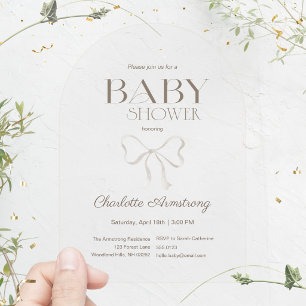 Invitaciones Acrílicas Chorro De Agua Transparente En Aquarela Para Baby