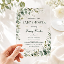 Chorro de Elegante Verde Eucalipto para Baby Showe