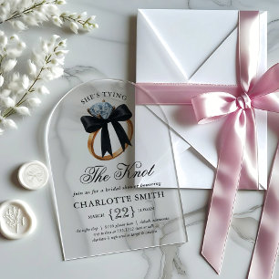 Invitaciones Acrílicas Chorro Negro Ella se está casando Despedida de sol