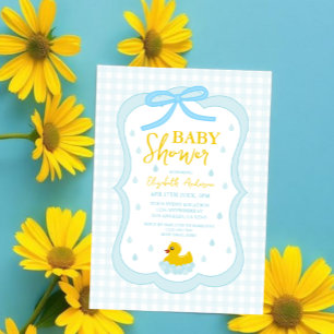Invitaciones Acrílicas Chubasquero de cuadros bebé niño