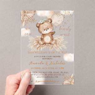 Invitaciones Acrílicas Chupetes Globos Boho Baby Shower