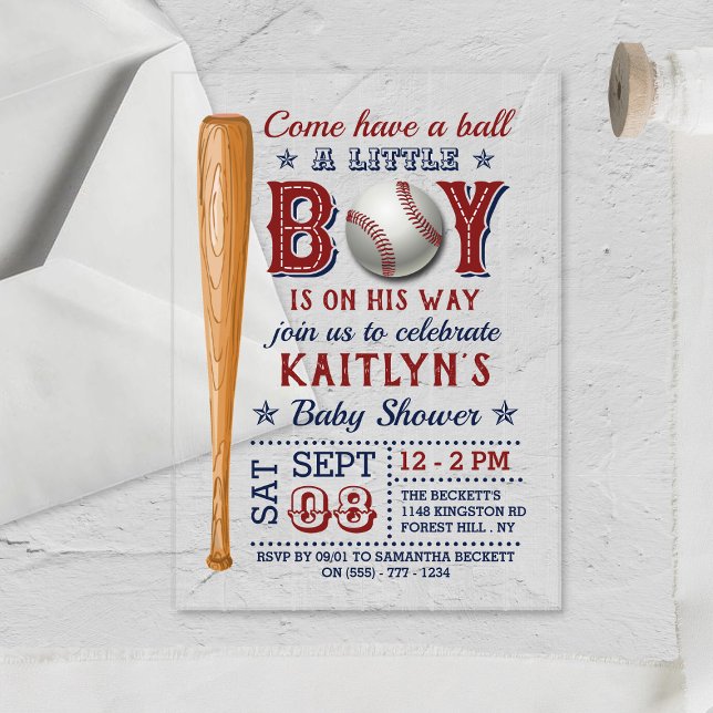 Invitaciones Acrílicas Chupinada de Béisbol para Bebe (Subido por el creador)