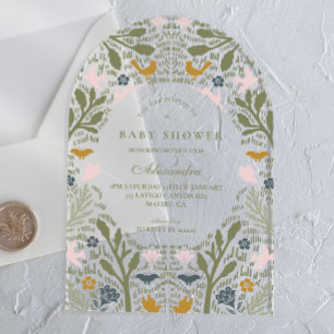 Invitaciones Acrílicas Chupinada de Jardín Bosque Infantil