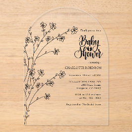 Invitaciones Acrílicas Chupinada de Wildflower Baby 