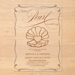 Invitaciones Acrílicas Chupito de Pearl Dibujado a Mano 