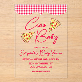 Invitaciones Acrílicas Ciao Baby Italian Baby Shower