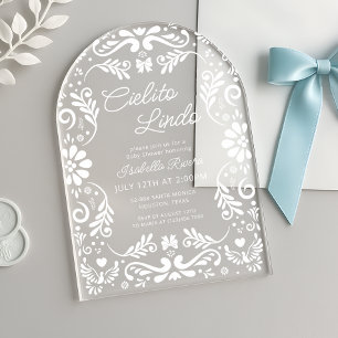 Invitaciones Acrílicas Cielito Lindo Mexicano Linda Fiesta de Baby Shower