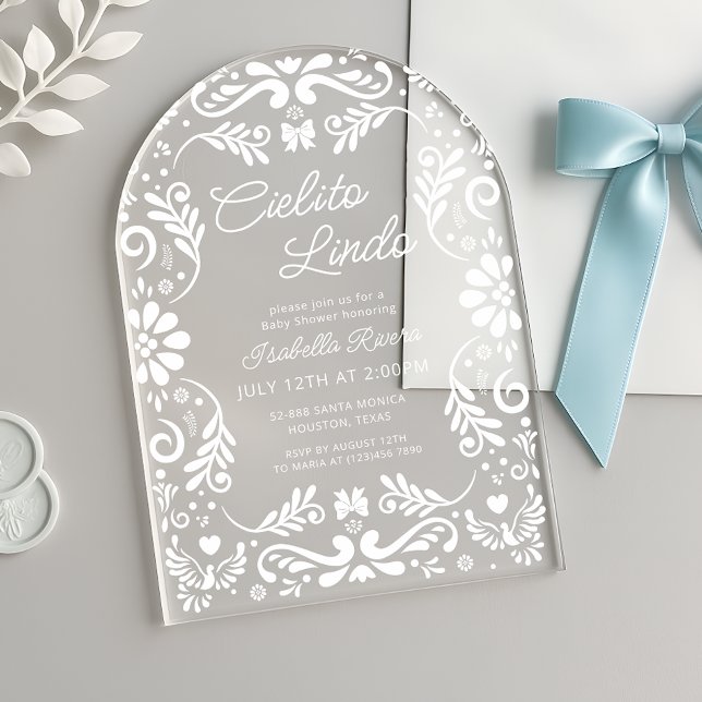 Invitaciones Acrílicas Cielito Lindo Mexico Cute Baby Shower (Subido por el creador)