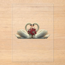 Cisnes y Rosas Rojas Elegantes Románticos - San Va