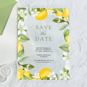 Invitaciones Acrílicas Citrus Lemon Orchard Wedding Save the Date