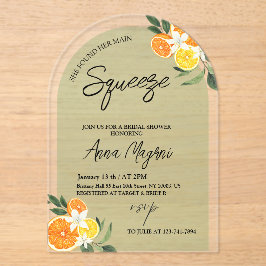 Invitaciones Acrílicas Citrus Que Encontró Su Principal Ducha De Brigada 