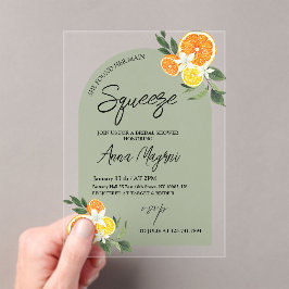Invitaciones Acrílicas Citrus Que Encontró Su Principal Ducha De Brigada 