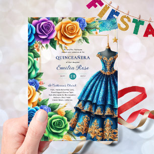 Invitaciones Acrílicas Clara Quince de Plástico Fiesta Mariposas Azul Ver