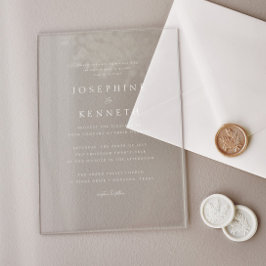 Invitaciones Acrílicas Clásica Biblia elegante contra Boda cristiano