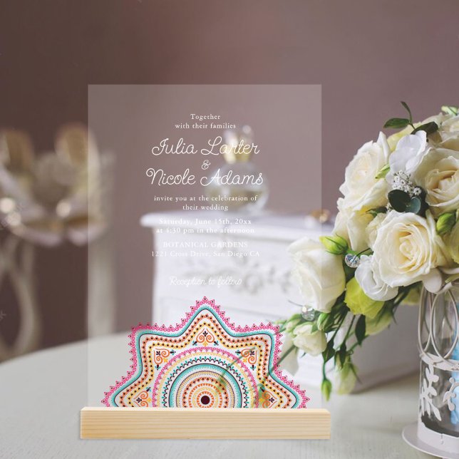 Invitaciones Acrílicas Clásica Ornate Art Deco Estilo Mandala Boda (Subido por el creador)