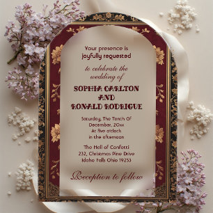Invitaciones Acrílicas Clásico Chinoiserie de Navidad Boda Tradicional