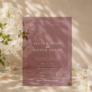 Invitaciones Acrílicas Clásico Marfil Borgoña Simple Minimalista Boda