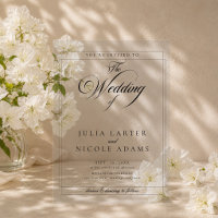 Clásico Marfil Negro Sencillo Minimalista Boda