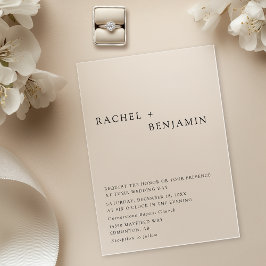 Invitaciones Acrílicas Clásico Minimalista moderno elegante y atemporal